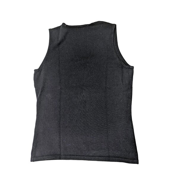 Red Medium Sleeveless Black 71% viscose/29% nylon  Knit Top  41b - Picture 6 of 9